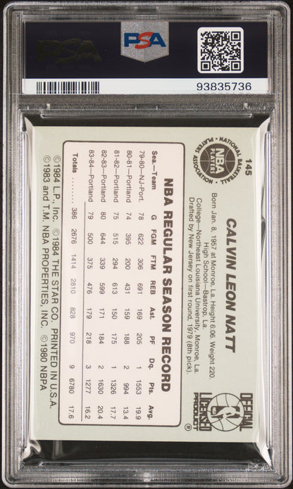 1984 Star #145 Calvin Natt Nuggets PSA 6