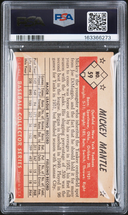 1953 Bowman Color #59 Mickey Mantle Yankees PSA 1.5