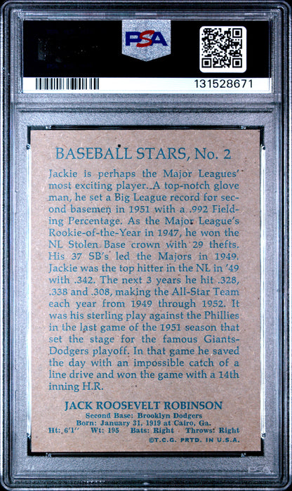1973 Topps 1953 Reprint Test Issue #2 Jackie Robinson PSA 8