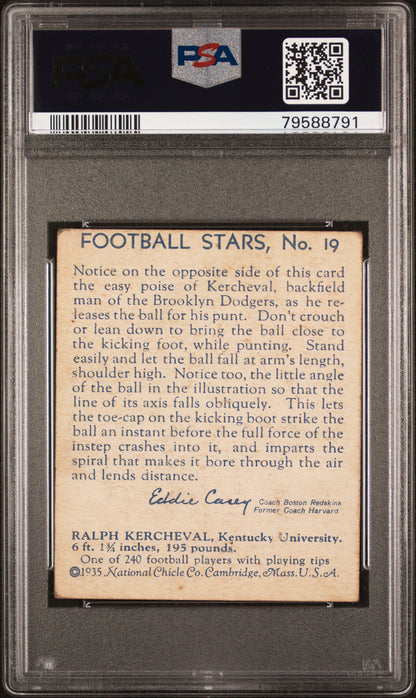 1935 National Chicle #19 Ralph Kercheval Dodgers PSA 3