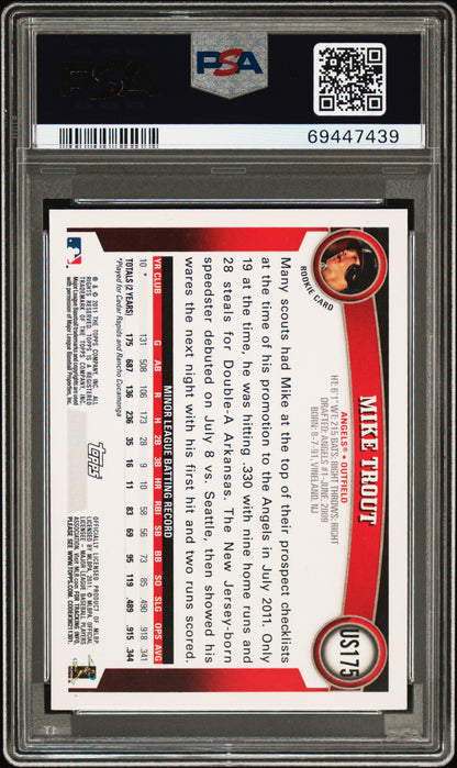 2011 Topps Update Wal-Mart Blue Border #US175 Mike Trout Rookie PSA 9