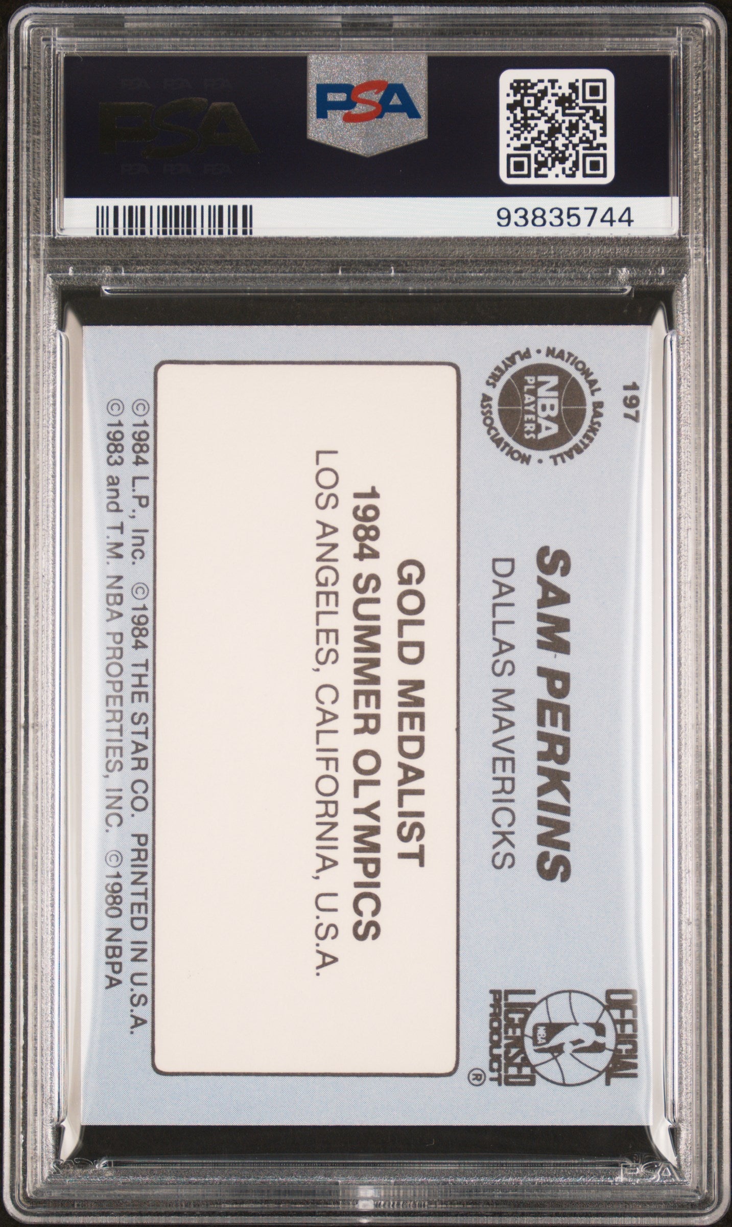 1984 Star #197 Sam Perkins Mavericks PSA 9 pop 6 (None Higher)