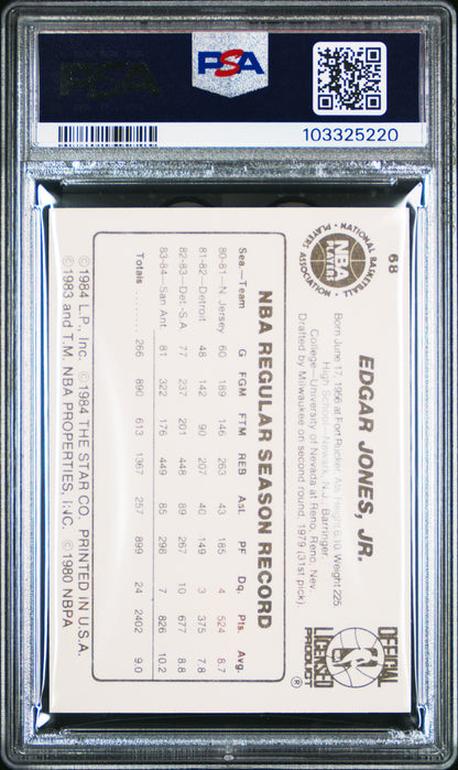1984 Star #68 Edgar Jones Spurs PSA 9 (OC)