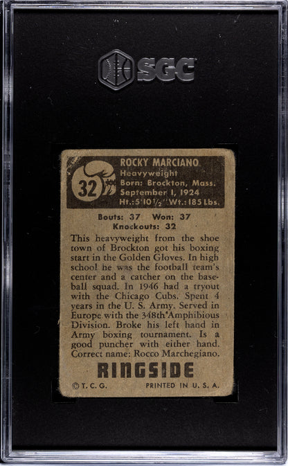 1951 Topps Ringside #32 Rocky Marciano Heavyweight SGC 1.5