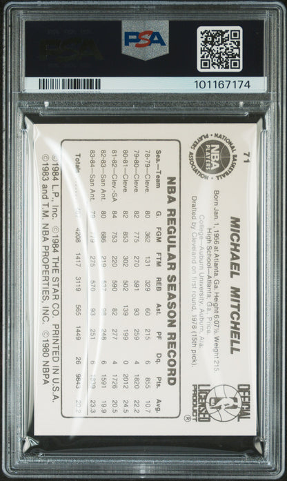 1984 Star #71 Mike Mitchell Spurs PSA 6