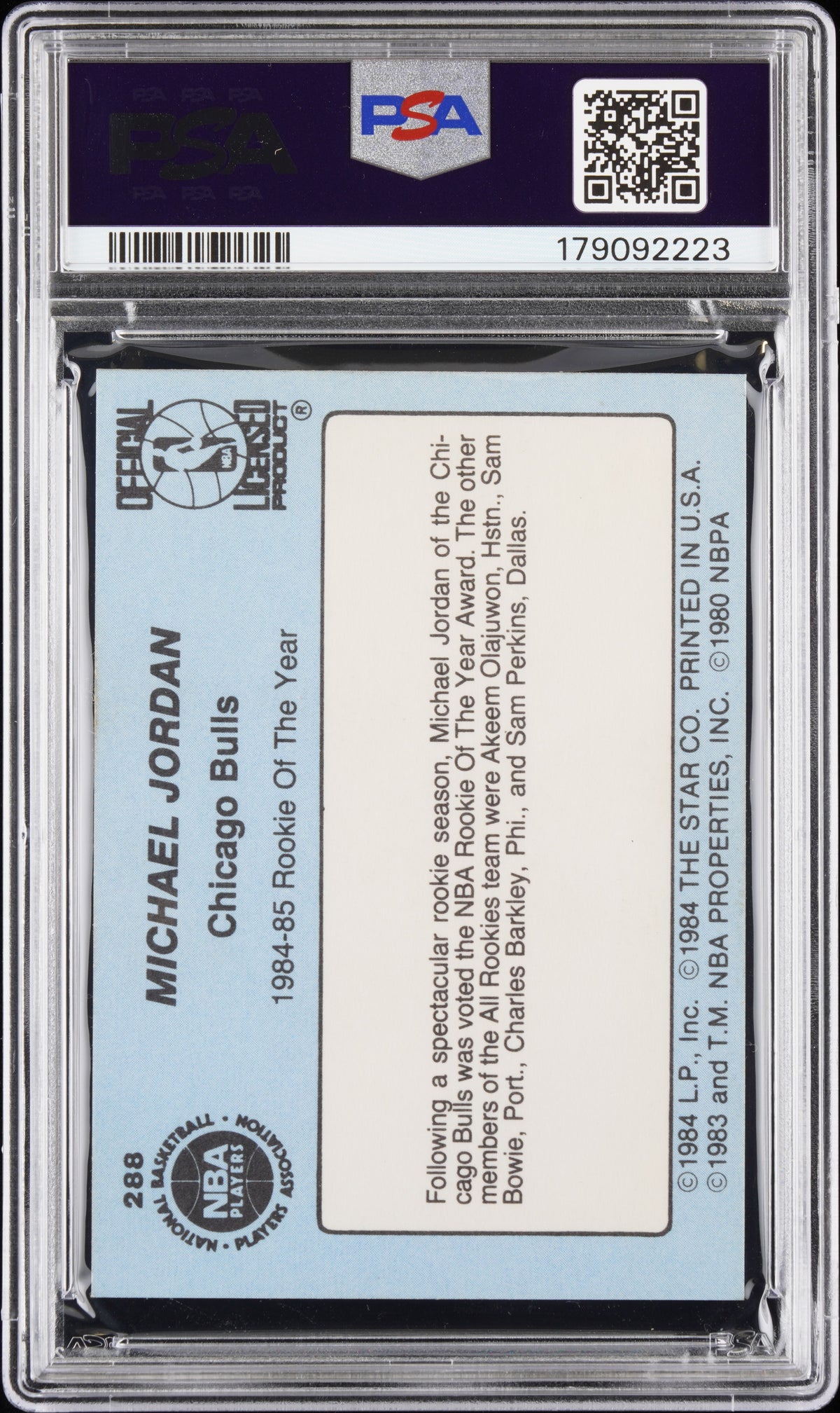 1984 Star #288 Michael Jordan Bulls PSA 5