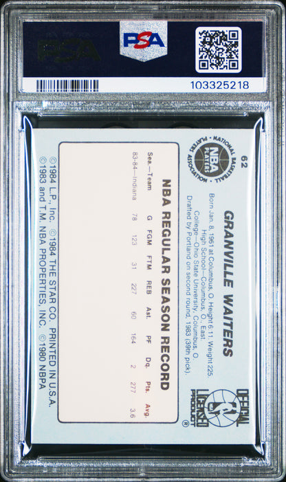 1984 Star #62 Granville Waiters Pacers PSA 6