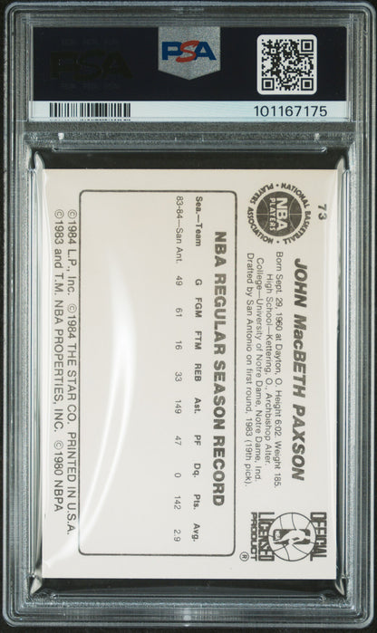 1984 Star #73 John Paxson Spurs PSA 6