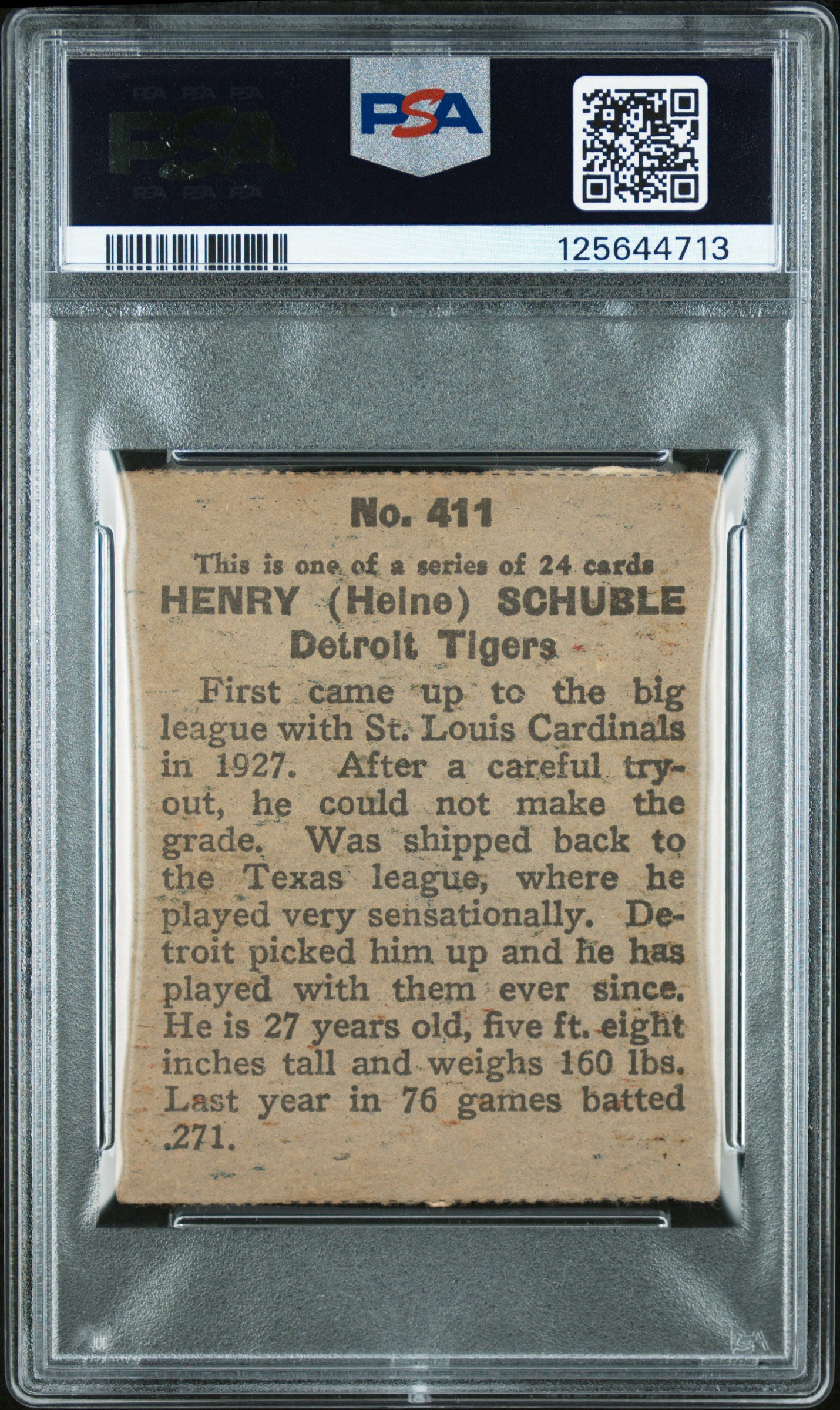 1933 Eclipse Import #411 Henry Schuble Detroit PSA 3.5