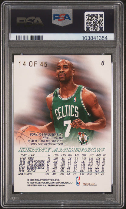 1999 Skybox Premium Star Rubies #6 Kenny Anderson Celtics /45 PSA 6