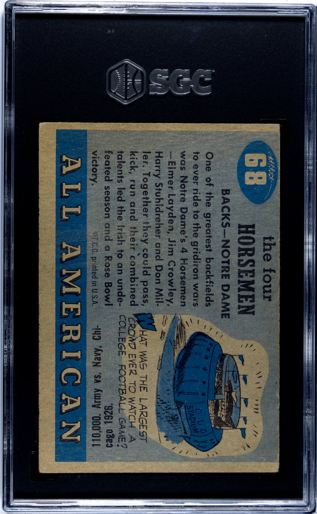 1955 Topps All American #68 The Four Horsemen SGC 3