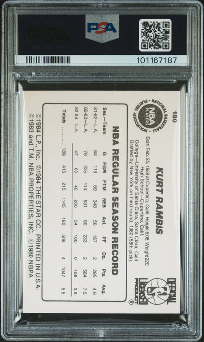 1984 Star #180 Kurt Rambis Lakers PSA 6