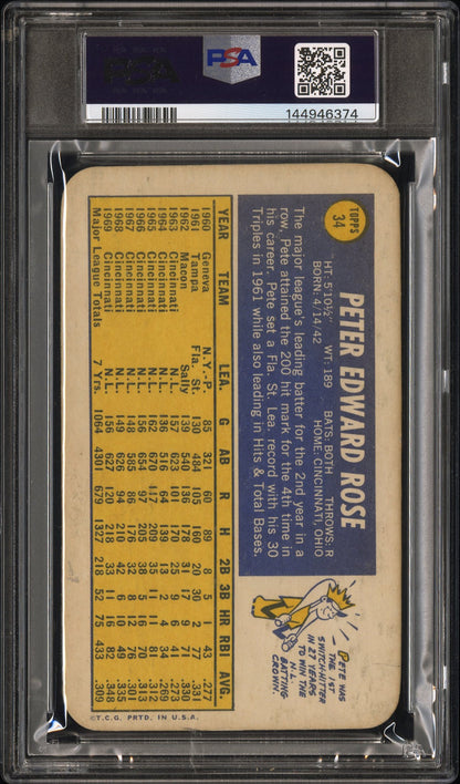 1970 Topps Super #34 Pete Rose Reds Signed PSA Authentic Auto 10