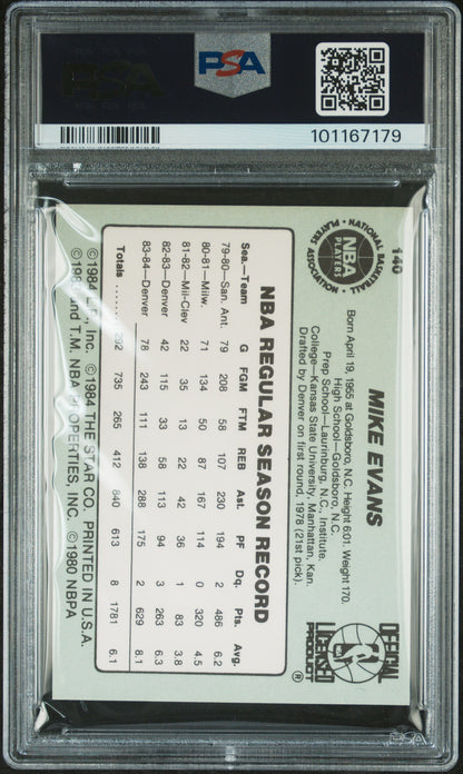 1984 Star #140 Mike Evans Nuggets PSA 6