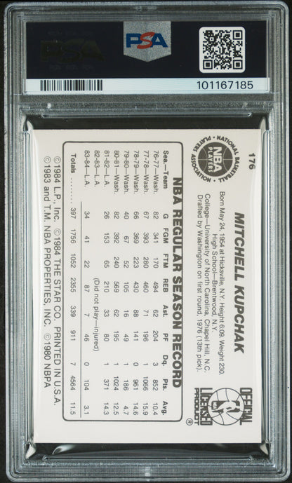 1984 Star #176 Mitch Kupchak Lakers PSA 8