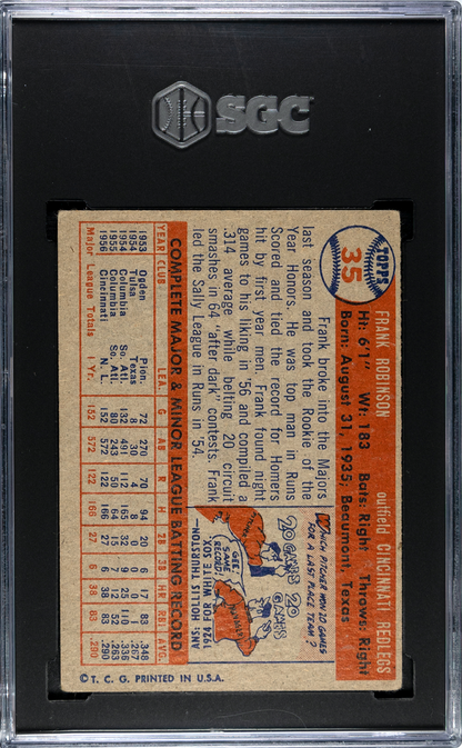 1957 Topps #35 Frank Robinson Rookie HOF Reds SGC 3