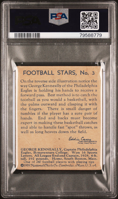 1935 National Chicle #3 George Kenneally Eagles PSA 2
