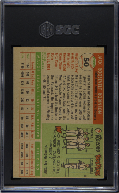 1955 Topps #50 Jackie Robinson Dodgers SGC 4