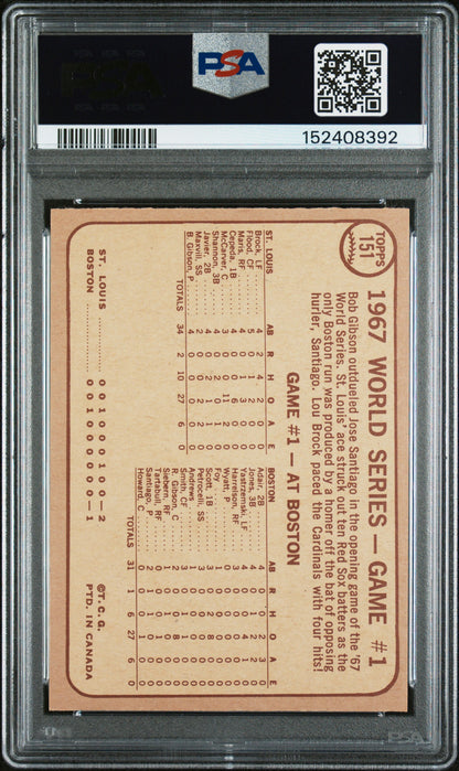 1968 OPC O-Pee-Chee #151 World Series Game 1 W/ Lou Brock PSA 9