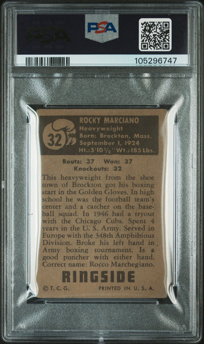 1951 Topps Ringside #32 Rocky Marciano Heavyweight PSA 2