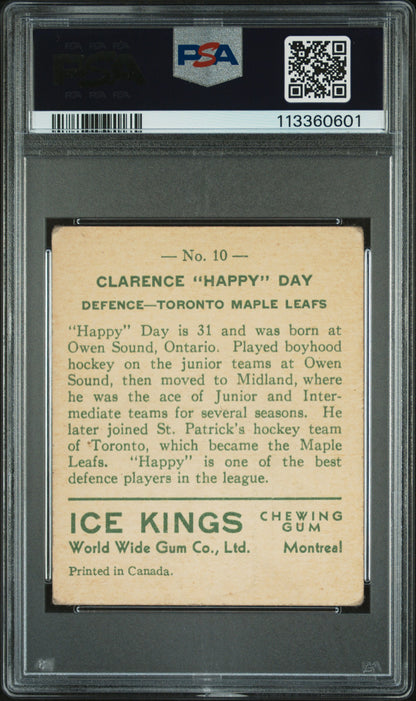 1933 World Wide Gum Ice Kings #10 Clarence Happy Day English Only PSA 2