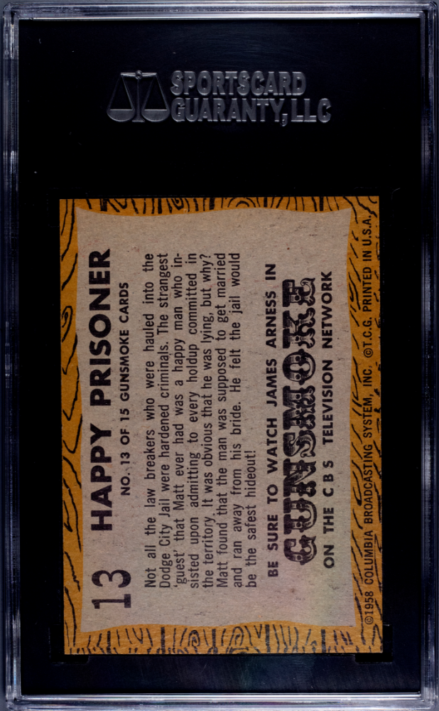 1958 Topps TV Westerns #13 Happy Prisoner SGC 8.5