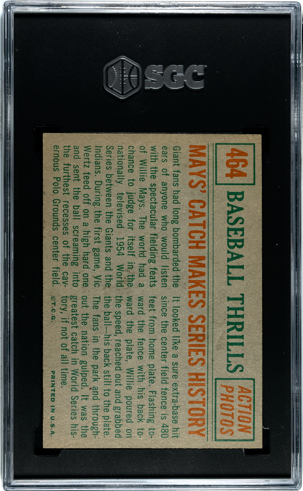 1959 Topps #464 Willie Mays Catch Baseball Thrills SGC 6