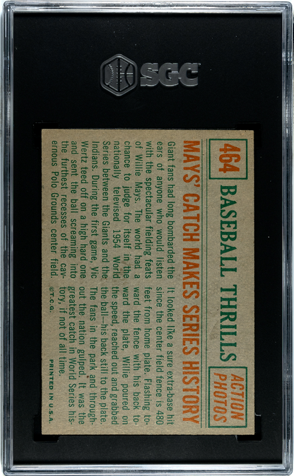 1959 Topps #464 Willie Mays Catch Baseball Thrills SGC 6