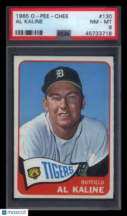 1965 OPC O-Pee-Chee #130 Al Kaline Tigers PSA 8