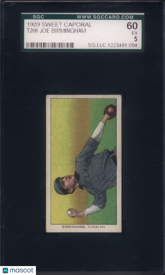 T206 Joe Birmingham Cleveland SGC 5 Sweet Caporal Back