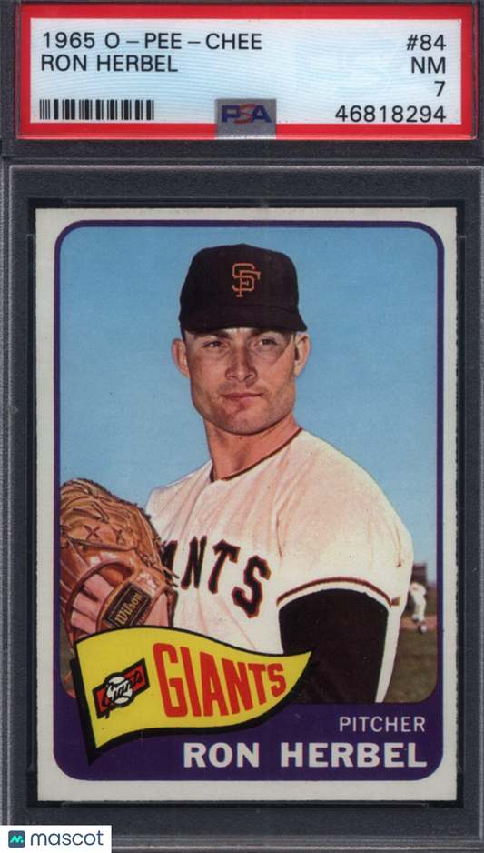 1965 OPC O-Pee-Chee #84 Ron Herbel Giants PSA 7