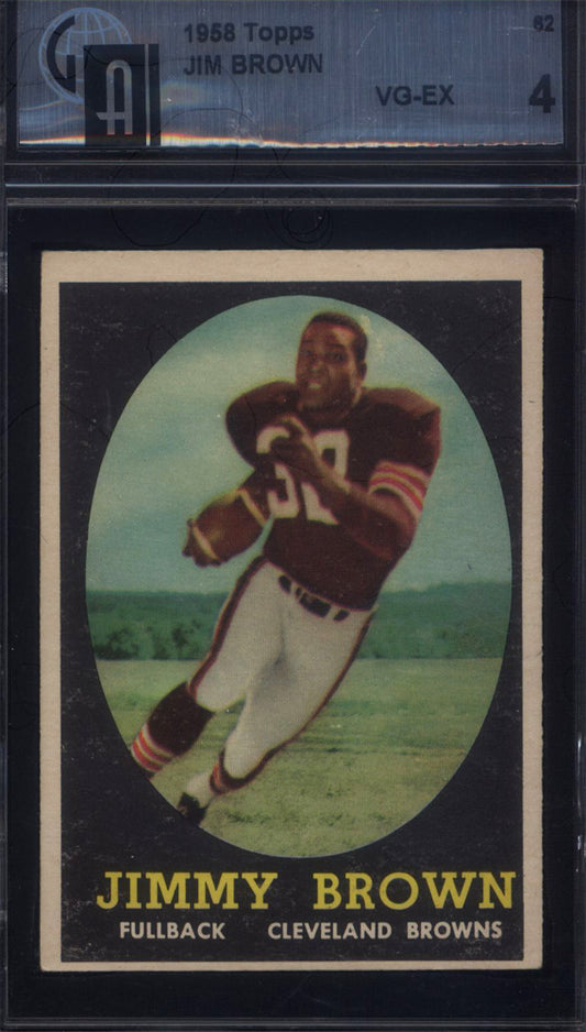 1958 Topps #62 Jim Brown Rookie HOF Browns GAI 4