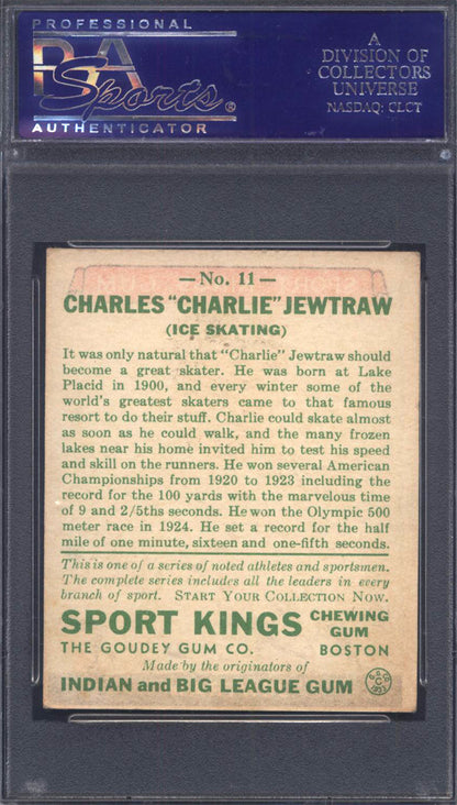 1933 Goudey Sport Kings #11 Charles Jewtraw Ice Skating PSA 5