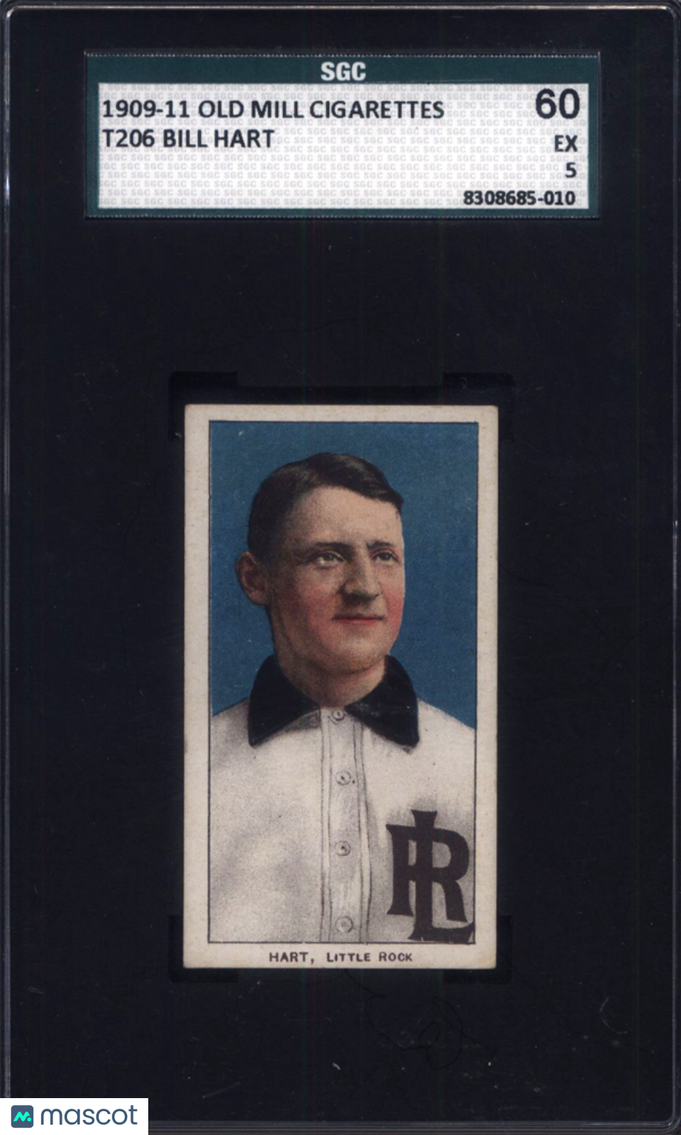 T206 Bill Hart Southern League Little Rock SGC 5 Old Mill Back