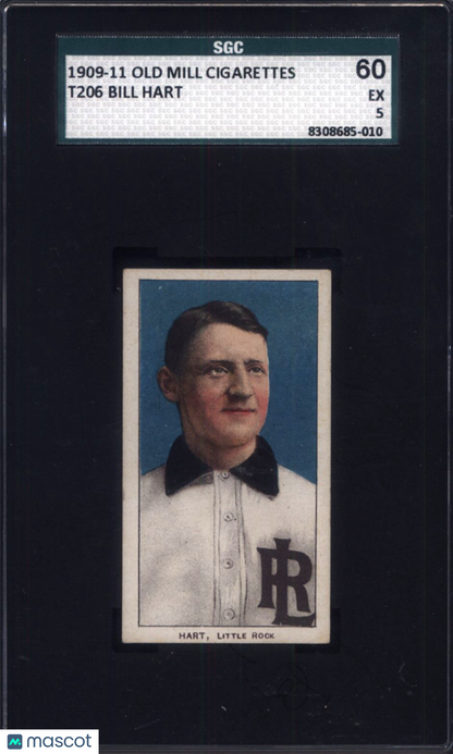T206 Bill Hart Southern League Little Rock SGC 5 Old Mill Back