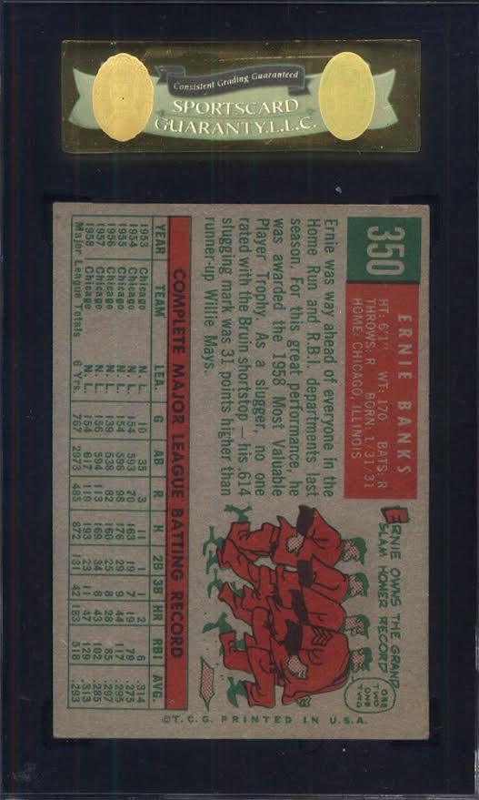 1959 Topps #350 Ernie Banks Cubs SGC 5.5