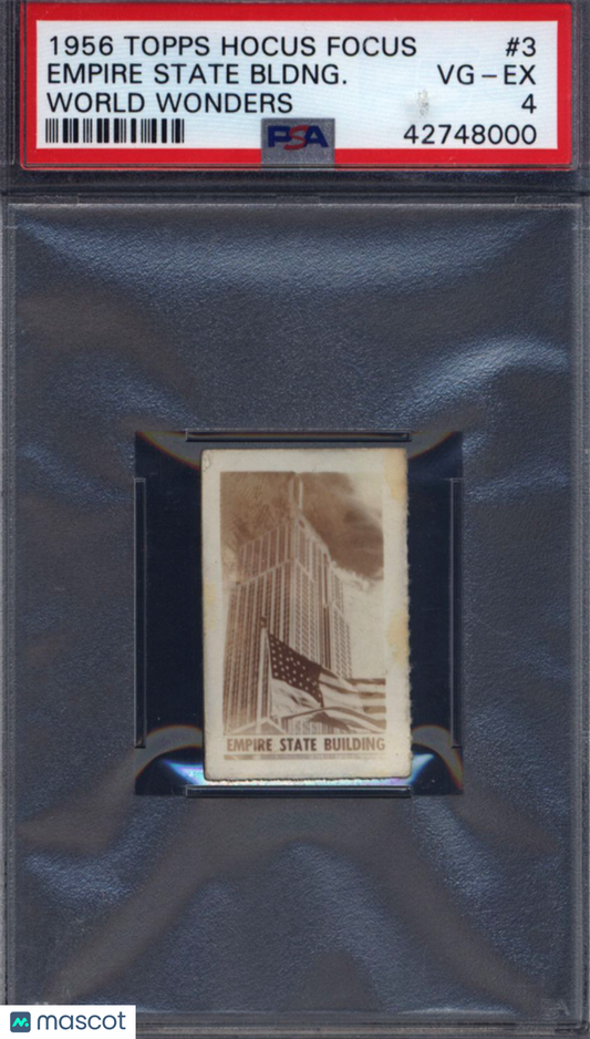1956 Topps Hocus Focus World Wonders #3 Empire State Bldng. PSA 4