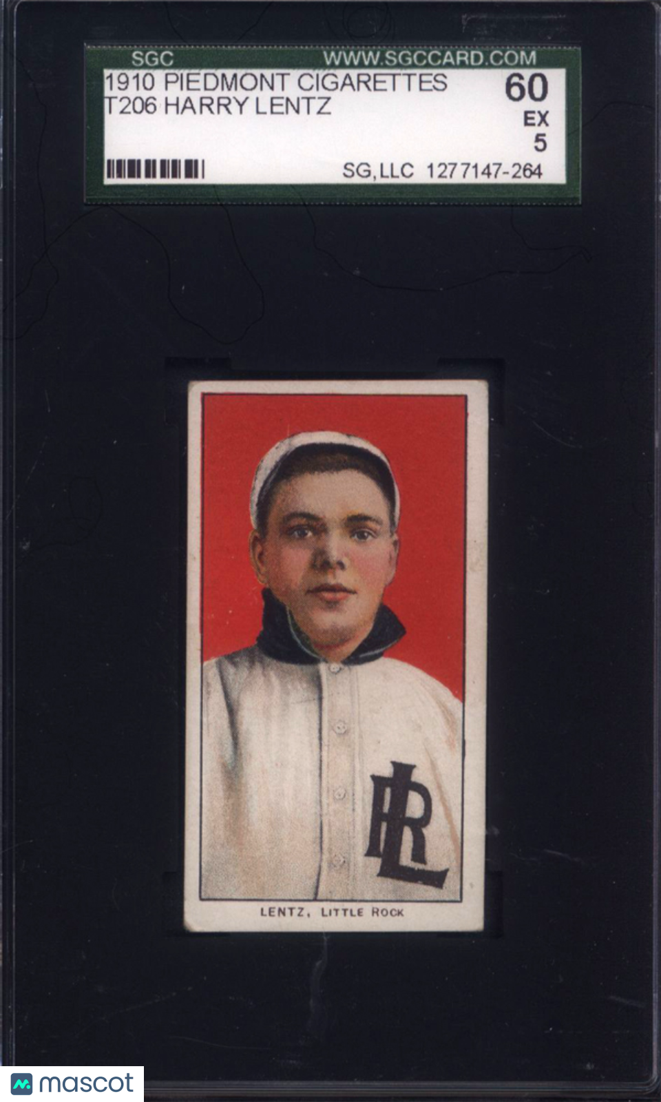 T206 Harry Lentz Southern League Little Rock SGC 5 Piedmont Back