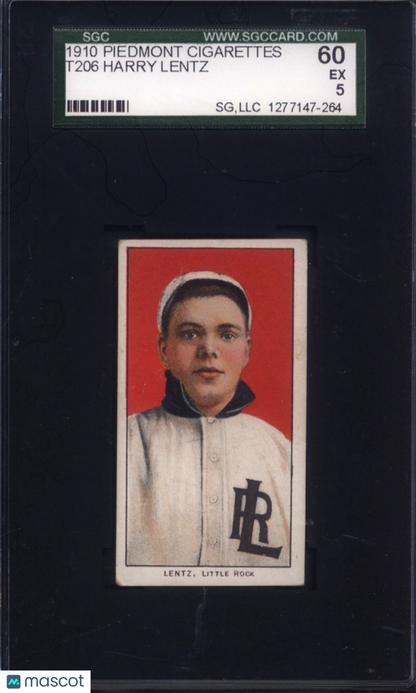 T206 Harry Lentz Southern League Little Rock SGC 5 Piedmont Back