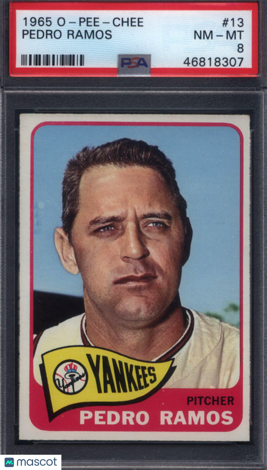 1965 OPC O-Pee-Chee #13 Pedro Ramos Yankees PSA 8 pop 12 (None Higher)