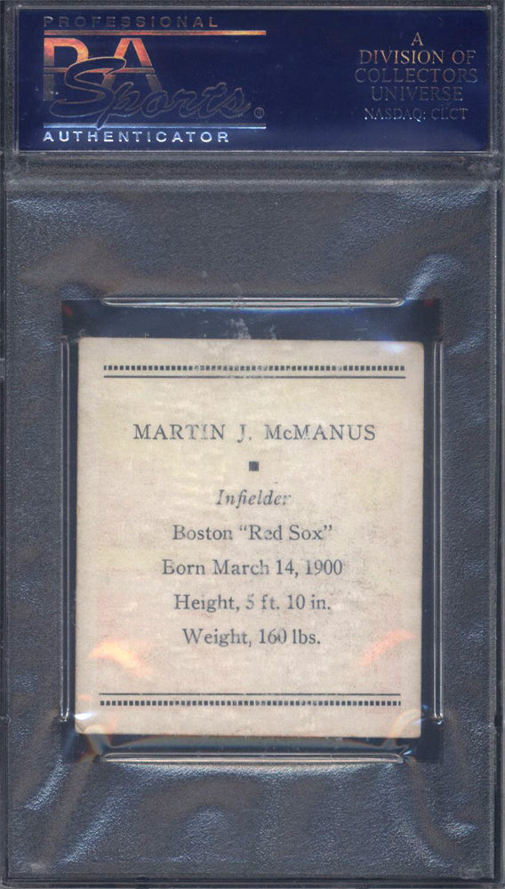 1933 R305 Tattoo Orbit Marty Mcmanus Red Sox PSA 5