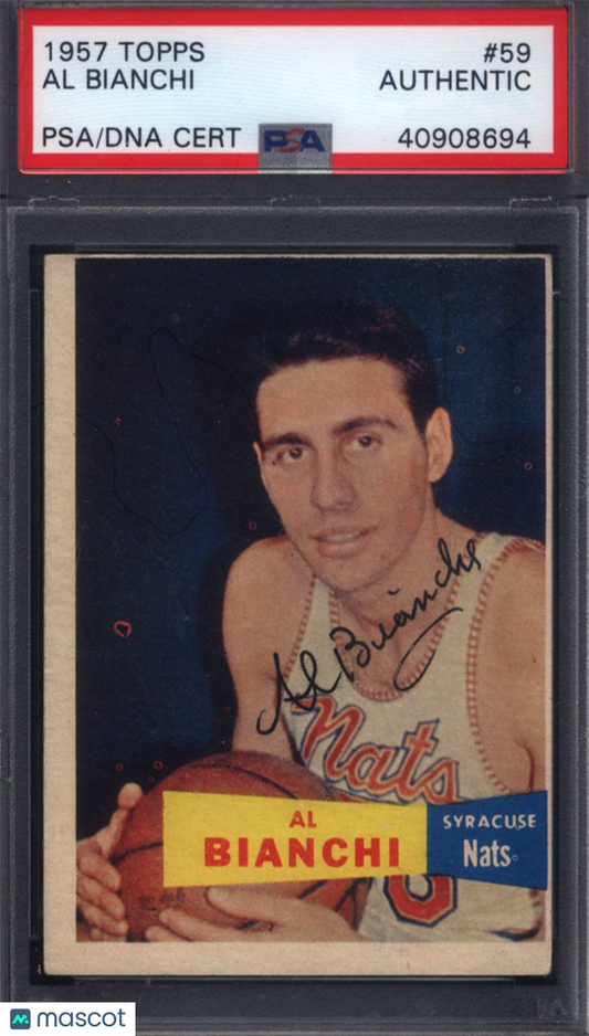 1957 Topps #59 Al Bianchi Syracuse PSA Authentic