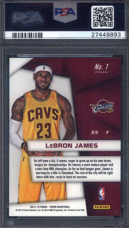 2014 Panini Prizm Superstars #1 LeBron James Cavaliers PSA 10