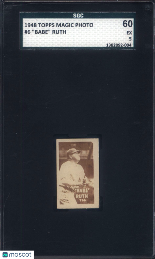 1948 Topps Magic Photo Baseball #6-K Babe Ruth Yankees SGC 5 (Strong Image)