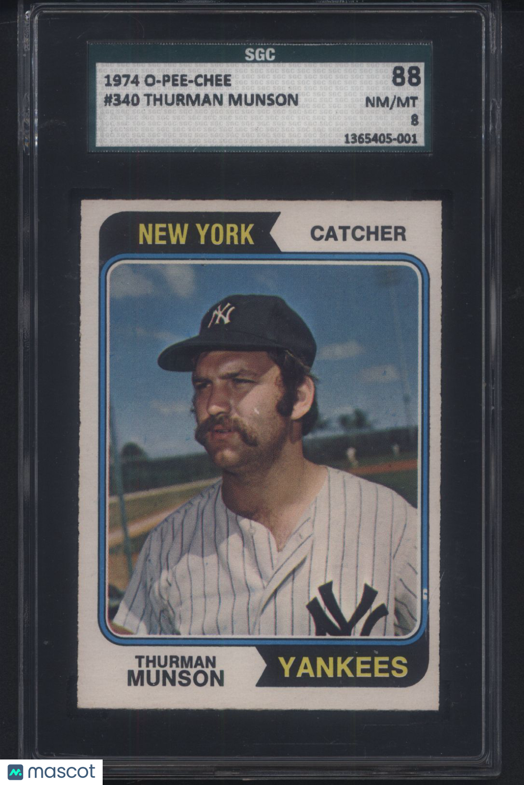 1974 OPC O-Pee-Chee #340 Thurman Munson Yankees SGC 8