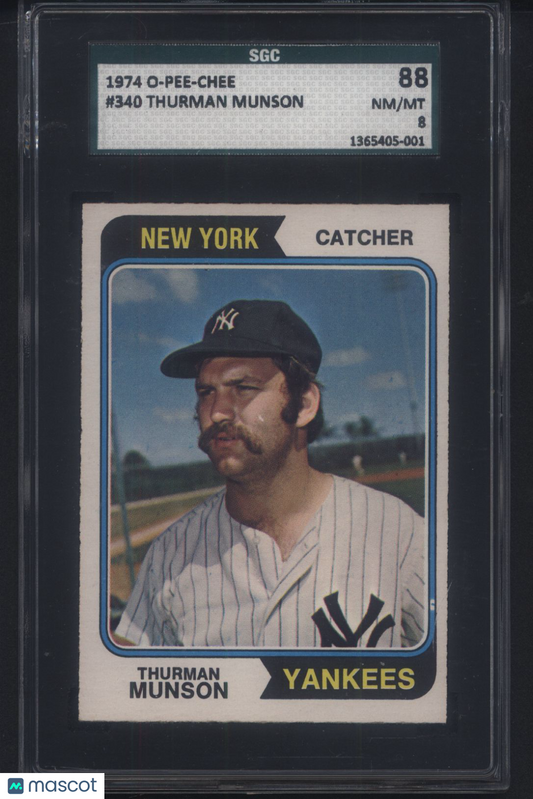 1974 OPC O-Pee-Chee #340 Thurman Munson Yankees SGC 8