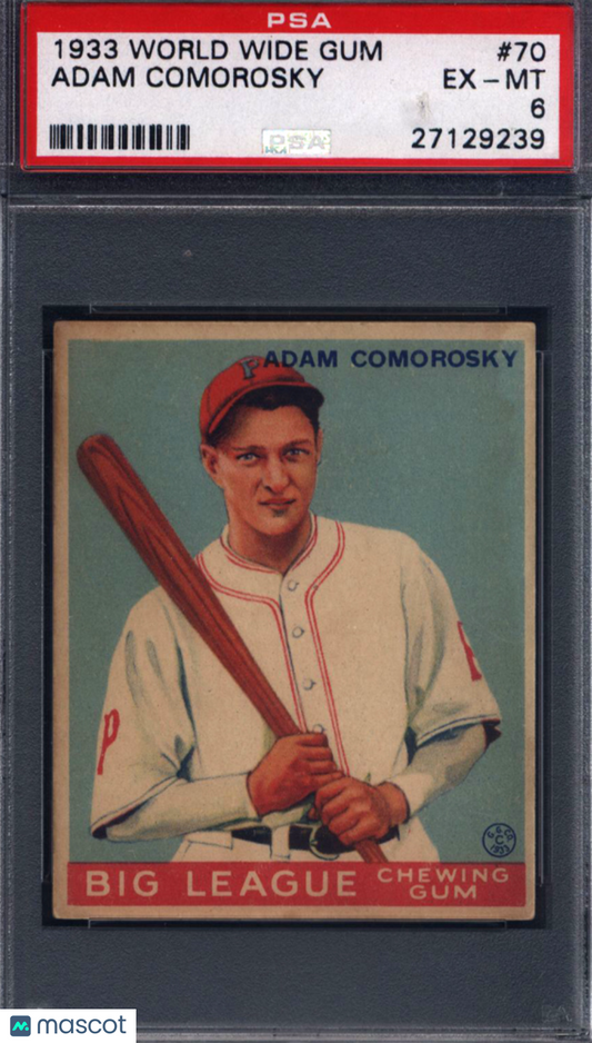 1933 Goudey World Wide Gum #70 Adam Comorosky Pirates PSA 6