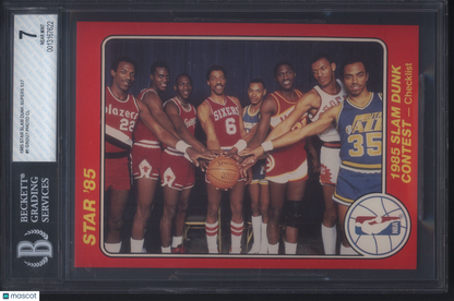 1985 Star Slam Dunk Supers 5x7 #1 Checklist W/ Michael Jordan BGS 7