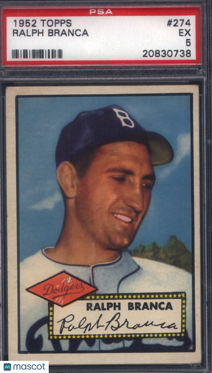 1952 Topps #274 Ralph Branca Dodgers PSA 5