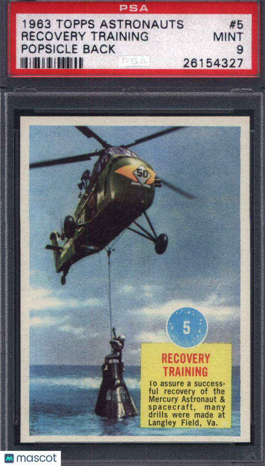 1963 Topps Astronauts Popsicle Back #5 Recovery Training PSA 9 pop 2